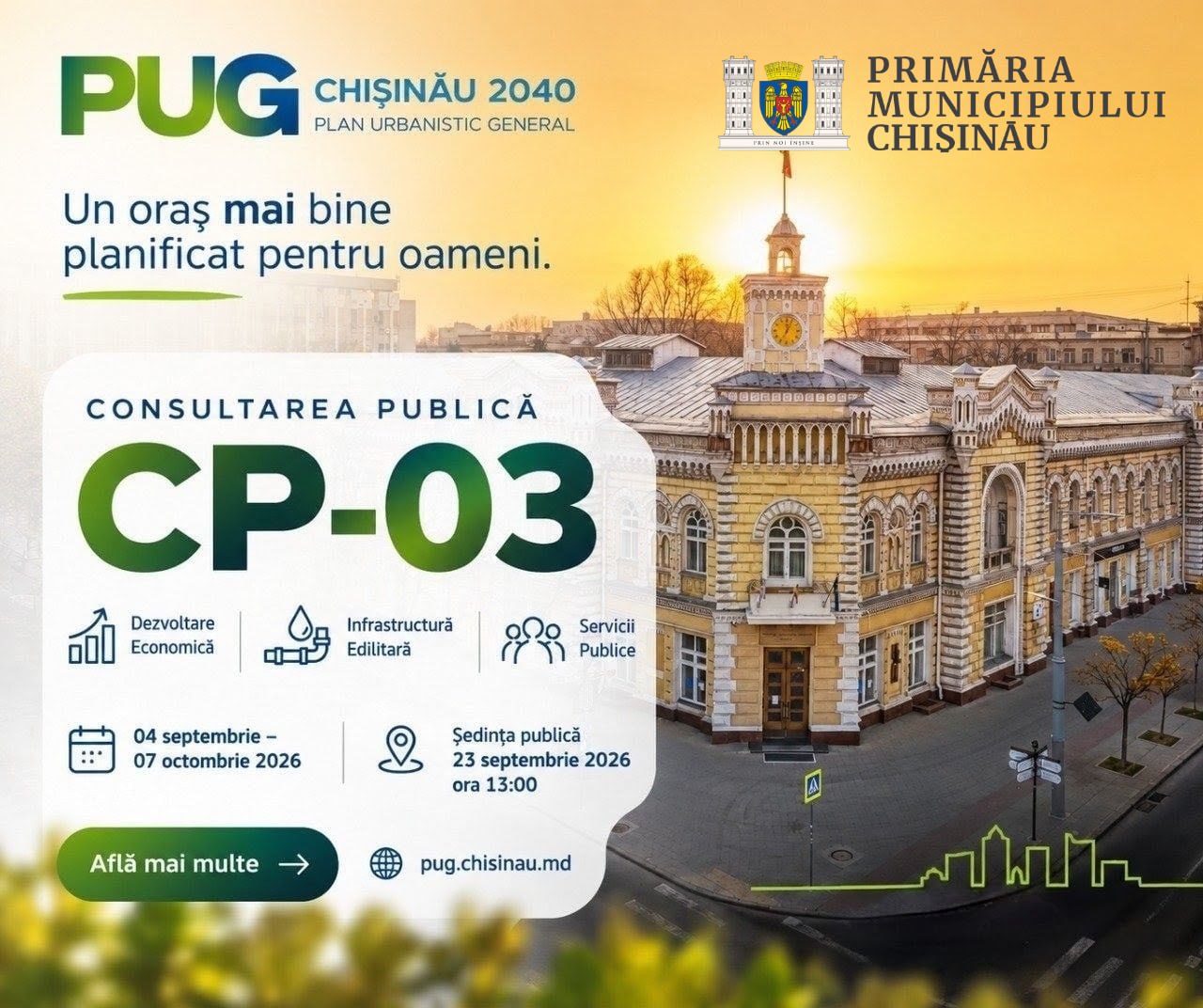 A fost lansată cea de-a treia rundă de consultări publice pentru reactualizarea PUG Chișinău 2040