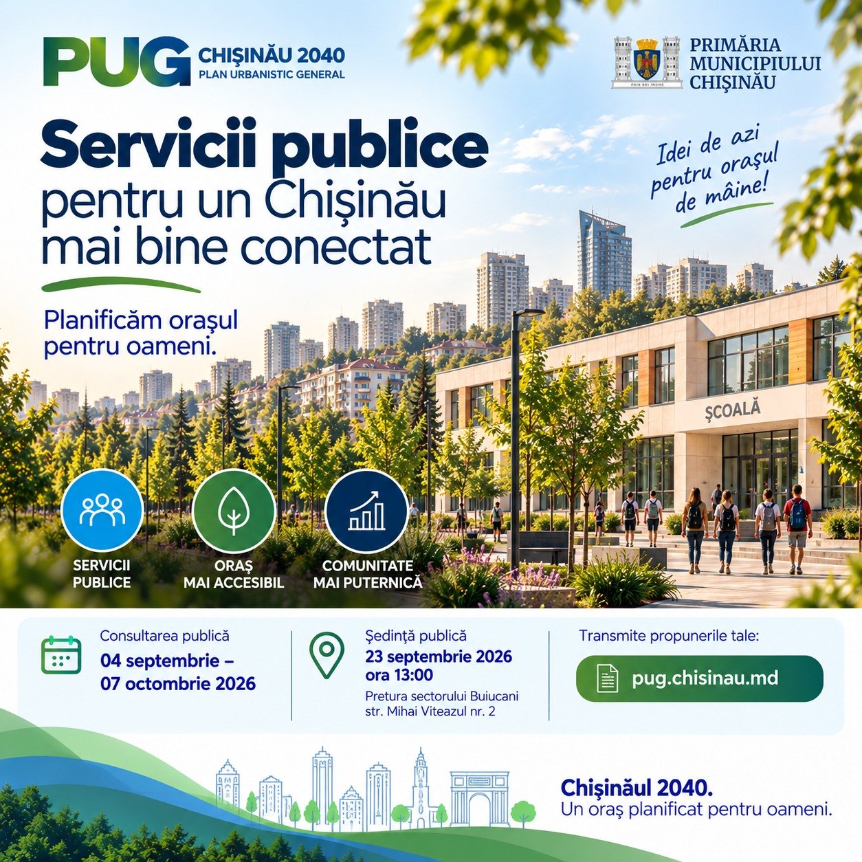 Servicii publice mai aproape de oameni – cum planificăm Chișinăul până în 2040