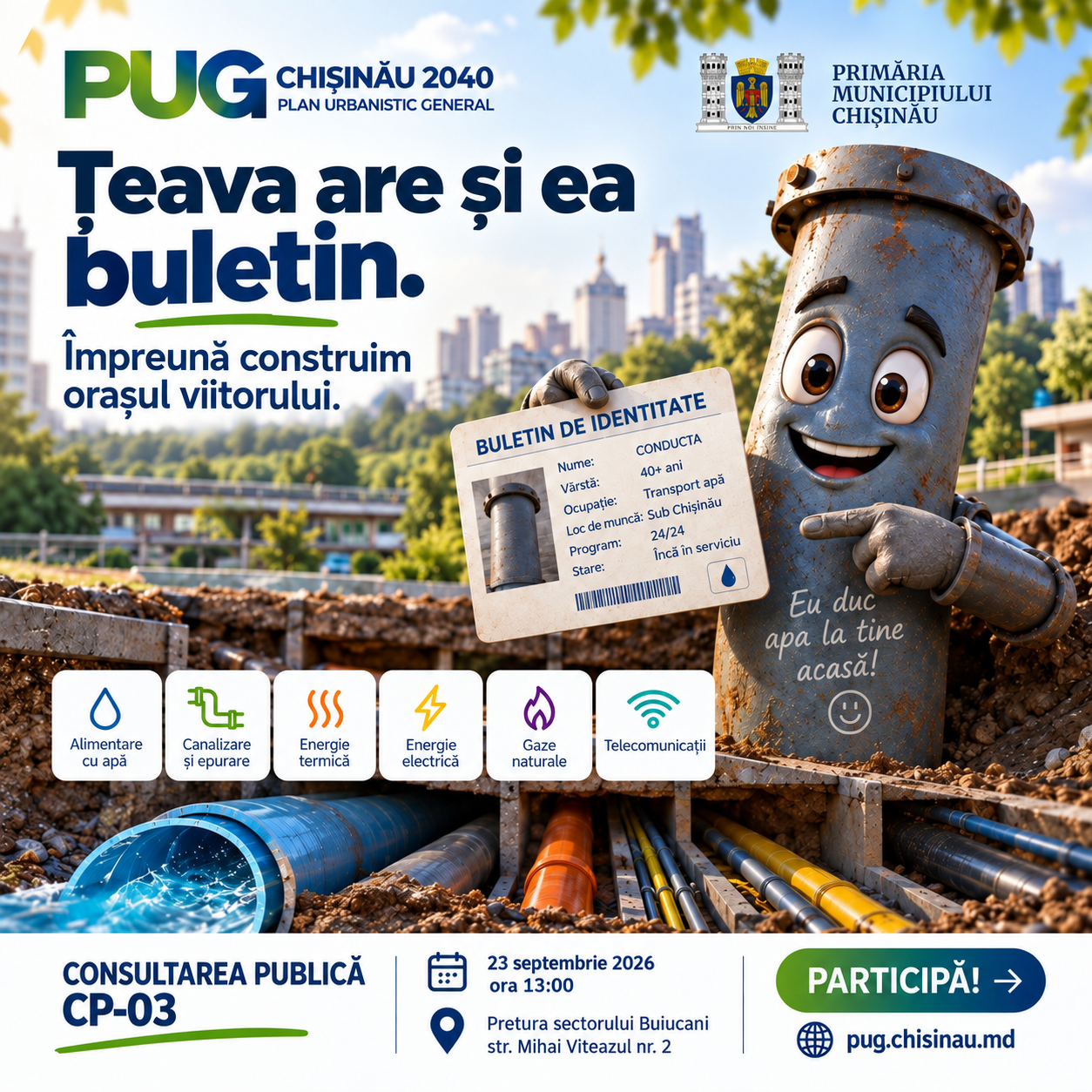 Țeava are și ea „buletin”: infrastructura edilitară în procesul de reactualizare a PUG Chișinău 2040